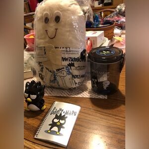 Sanrio Badtz- Maru Bank Canister Plush & Notebook Lot